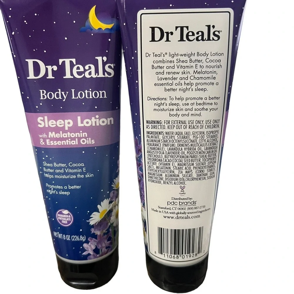 Dr Teal's Body Lotion Sleep with Melatonin & Essential‎ Oil 8oz. New Lot Of 2